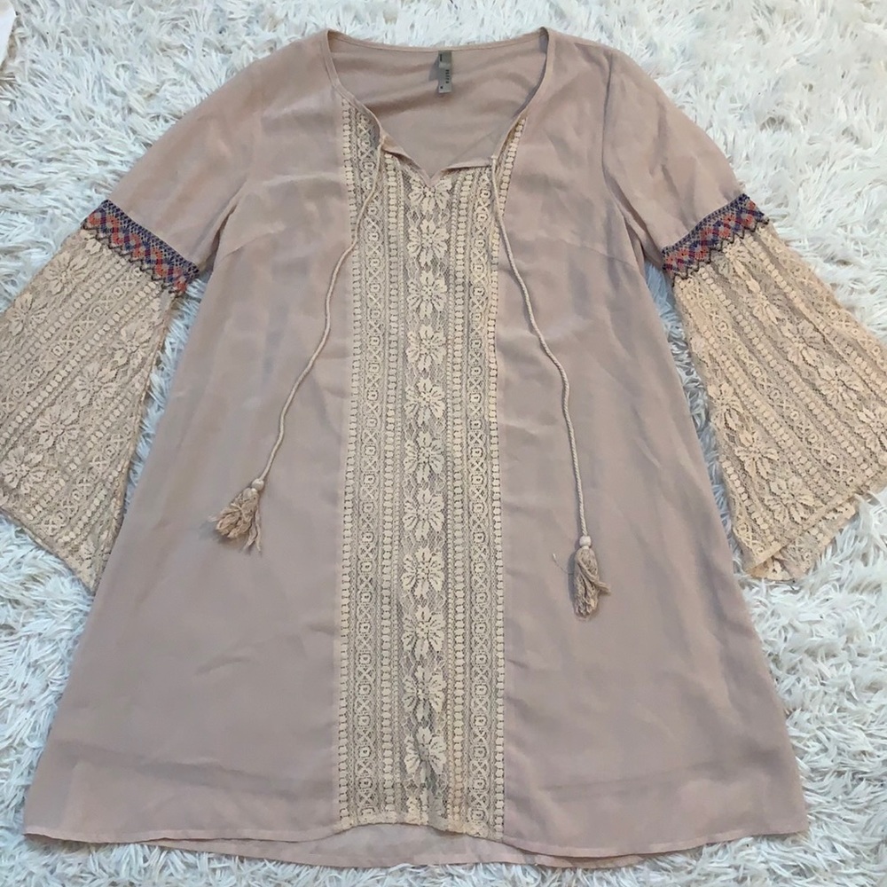 Boho, bell sleeve dress